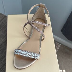 Badgley Mischka jewel and glitter sandals